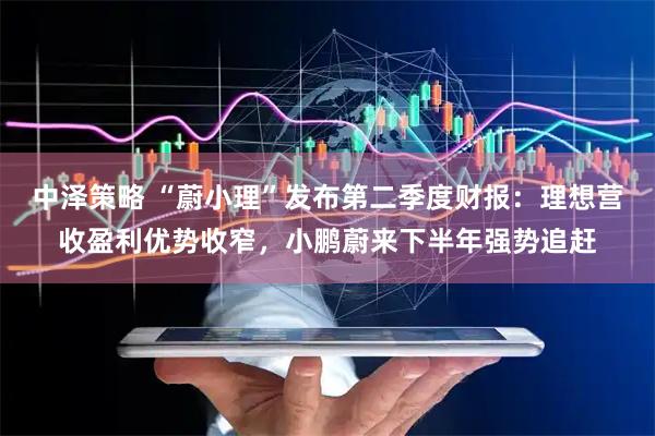 中泽策略 “蔚小理”发布第二季度财报：理想营收盈利优势收窄，小鹏蔚来下半年强势追赶