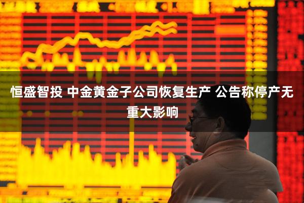 恒盛智投 中金黄金子公司恢复生产 公告称停产无重大影响