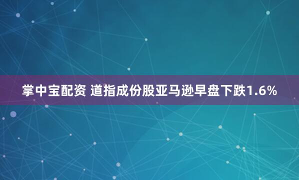 掌中宝配资 道指成份股亚马逊早盘下跌1.6%